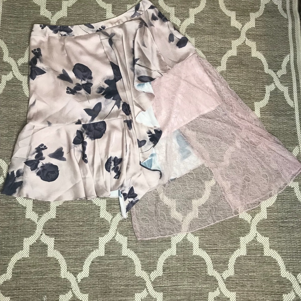 NWOT ASOS Deconstructed Floral and Lace Midi Skirt